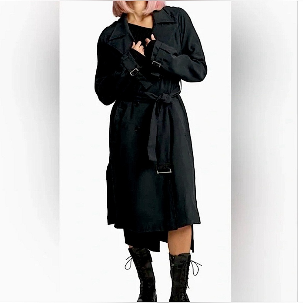 REVOLVE LITA by Ciara Trench Coat Black Lightweight Lined Size Various NWT